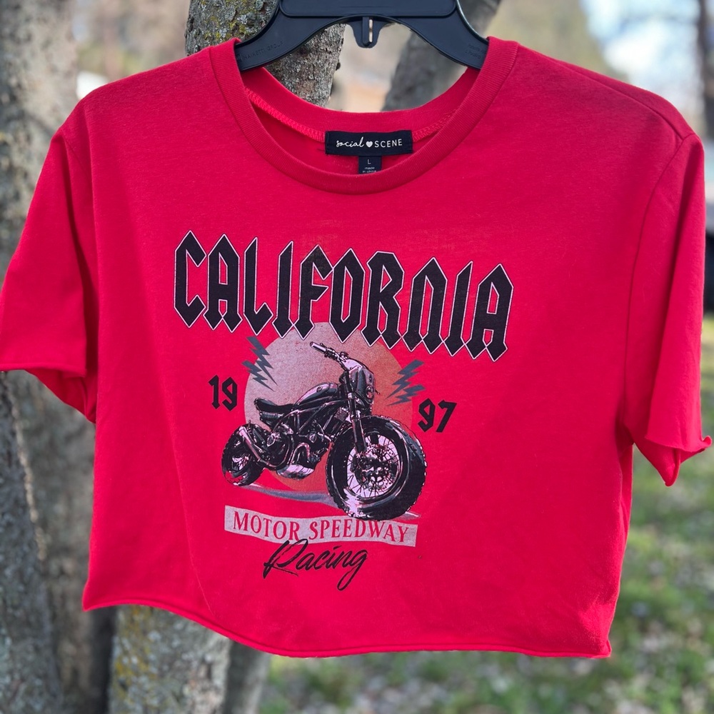 Red California Motor Speedway Racing Crop Top “1997”